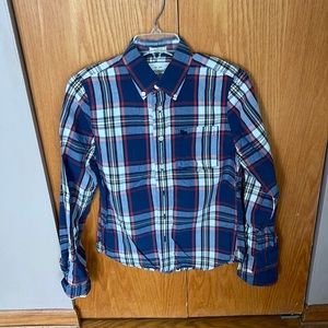Boys abercrombie kids cotton “muscle” fit button down shirt. Size XL